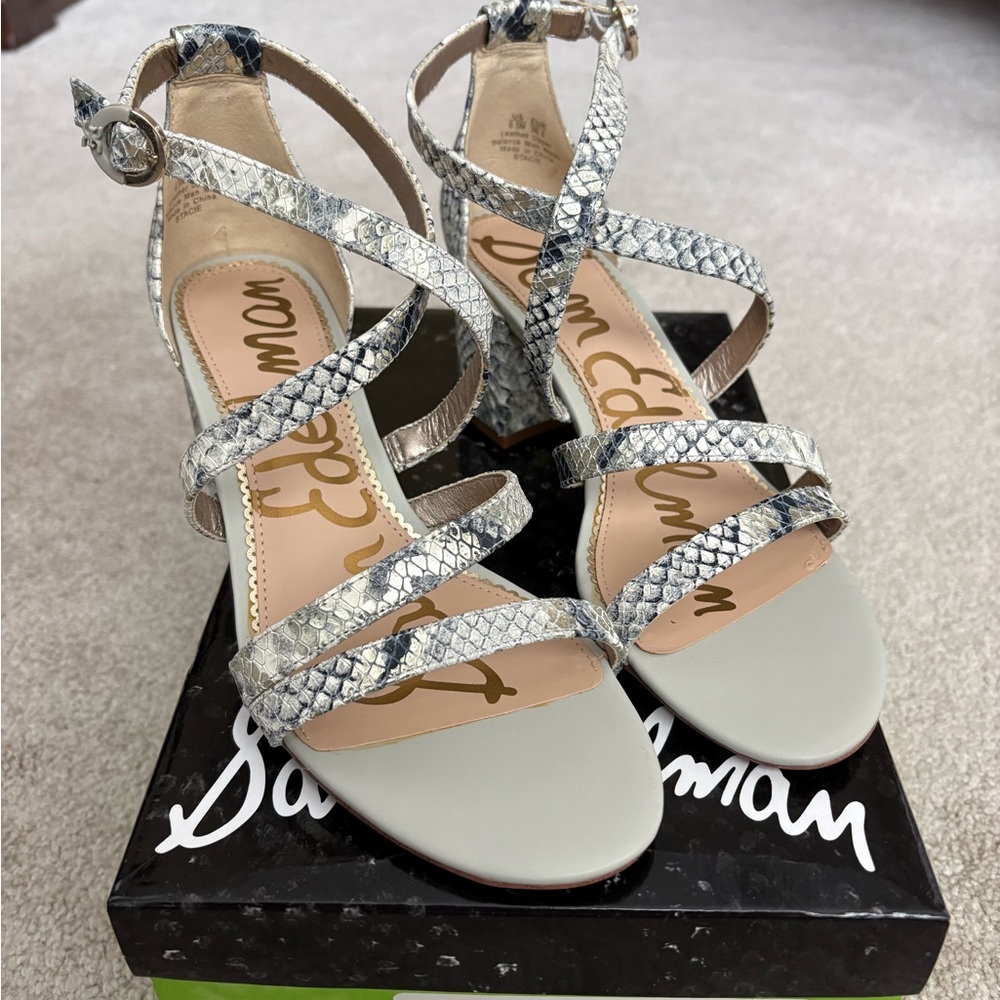 Sam Edelman Snake-Print Strappy Sandals